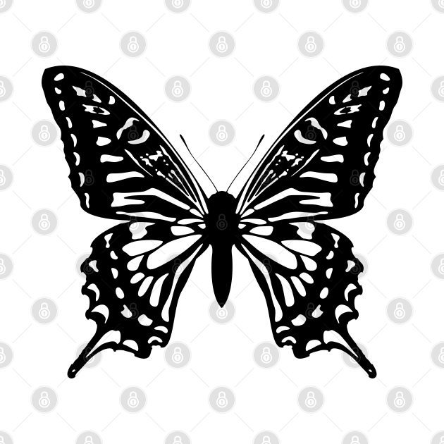 Butterfly in black and white by Bun Art Store