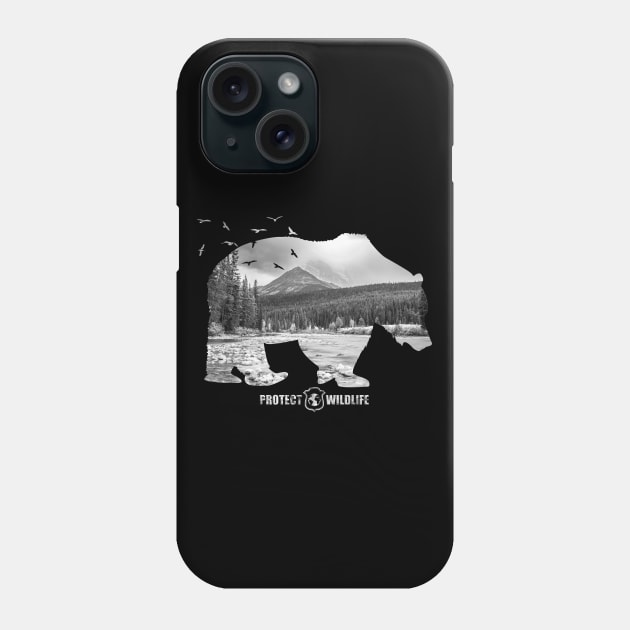 Protect Wildlife - Nature - Bear Silhouette Phone Case by JTYDesigns