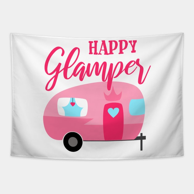 Happy Glamper Tapestry by Megan Noble