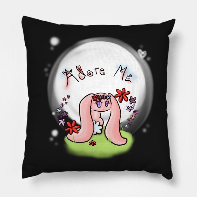 Cute Bunny - Adore Me - Liliko Pillow by Luminous_Tee