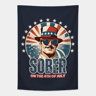 Sober On The 4th Of July - Retro Man Tapestry