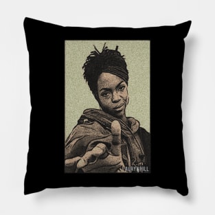 Vintage lauryn hill green Pillow
