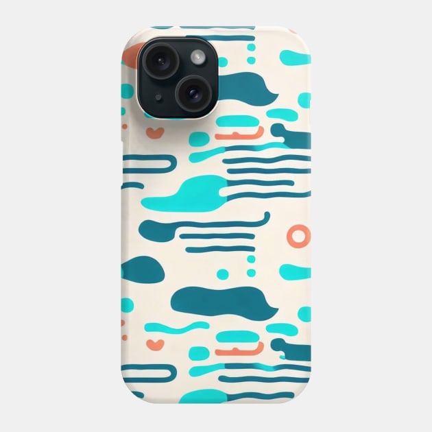 Oceanic wave pattern for ocean sea lovers -colorful design Phone Case by Mandalasia