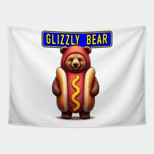 Glizzly grizzly Bear glizzy hot dog meme Tapestry