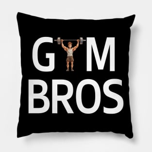 Gym bros white Pillow