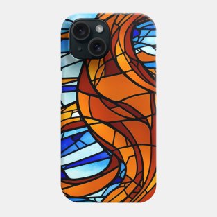 Stained Glass design pattern, seamless, red fire tone, geometrical, abstract design. Phone Case