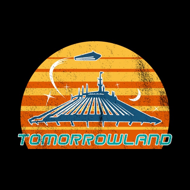 Tomorrowland / Space Mountain 70s Vintage Design (Distressed) by kruk