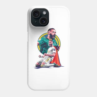 Benzema Reigns: Illustrating the Majesty of a Football King Phone Case