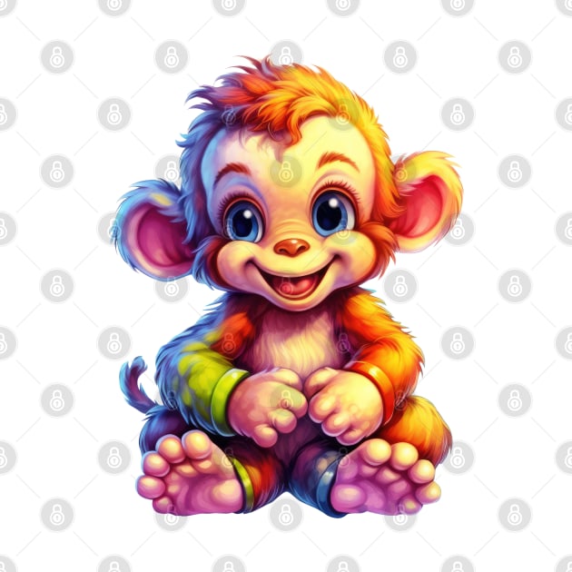 Rainbow Baby Monkey by Chromatic Fusion Studio