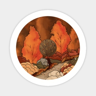 Autumn park Scene with Warm Orange Colours Magnet