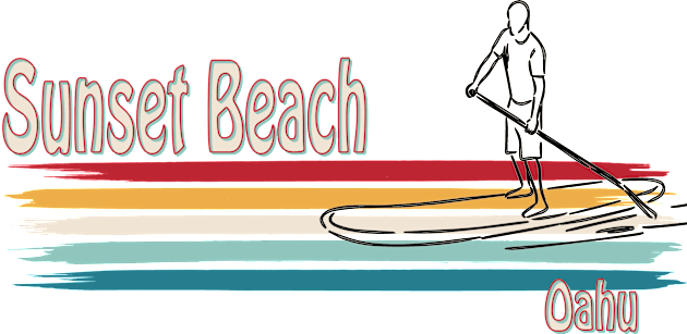Sunset Beach Oahu Hawaii SUP Paddleboard Beach Kids T-Shirt by Surfer Dave Designs