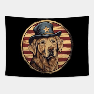 Golden Retriever 4th of July Tapestry