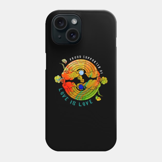 Proud Supporter of Love is Love Rainbows - Neon Gems Phone Case by v_art9