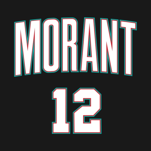 Ja Morant 12 White by Roy Ira