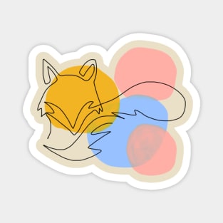 Fox Abstract Line Art Magnet