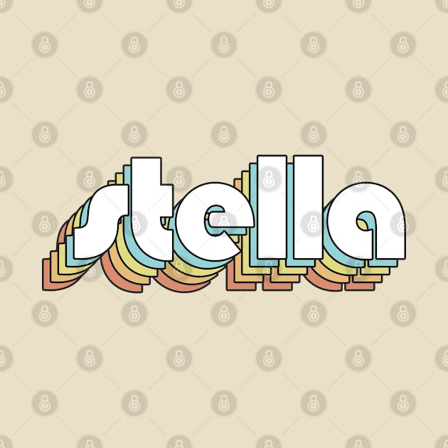 Stella - Retro Rainbow Typography Faded Style by Paxnotods