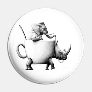 neushoorn en olifant Pin