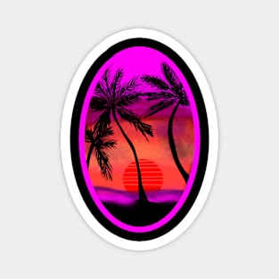 Sunset in the beach Magnet