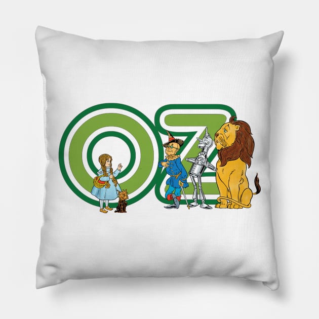 Vintage Wizard of Oz Characters Pillow by MasterpieceCafe