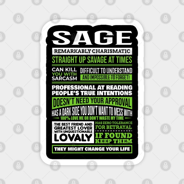 Sage Magnet by Ban Guns Not Books- Typography fullcolor