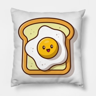 Cute Breakfast Toasted Bread With Egg Pillow