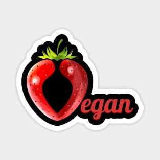 Strawberry Forming The Letter V For Vegan Magnet