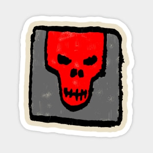 Minimal Ink Skull Stamp Magnet