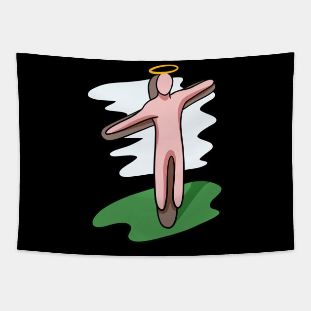 Simple Naive Jesus - Abstracted Christianity Portrayal Tapestry by isstgeschichte