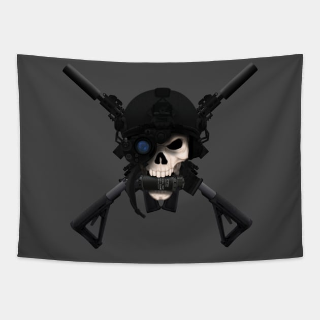 Skull & rifles Tapestry by 752 Designs