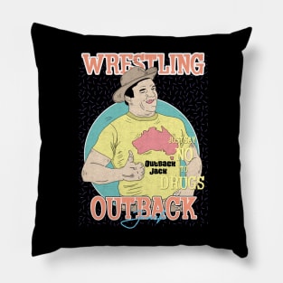 Artwork Outback Jack Wrestling Aesthetic  // Just Say No To Drugs Pillow