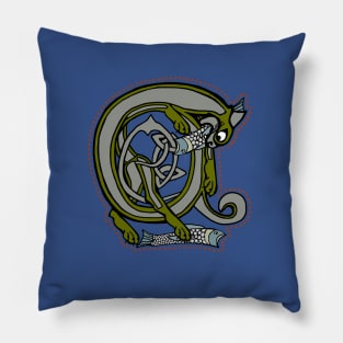 Celtic Cat Letter A Pillow