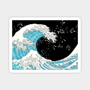 Great Blue Wave at Night Magnet