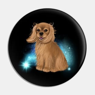 Ruby Cavalier King Charles Spaniel Gifts, Celestial Theme Pin