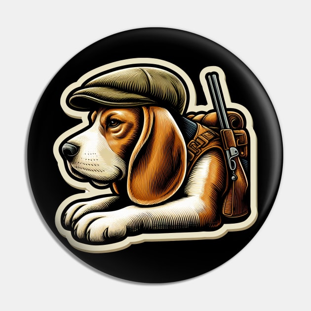 Beagle Hunter Pin by k9-tee