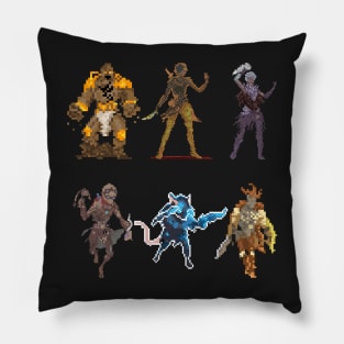 Gloomhaven Starter Characters Pixel Design - Board Game Inspired Graphic - Tabletop Gaming Pillow