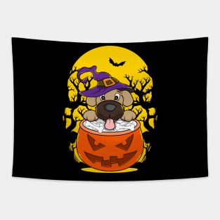 Halloween Puppy Wizard Cute Dog Obsessed Tapestry