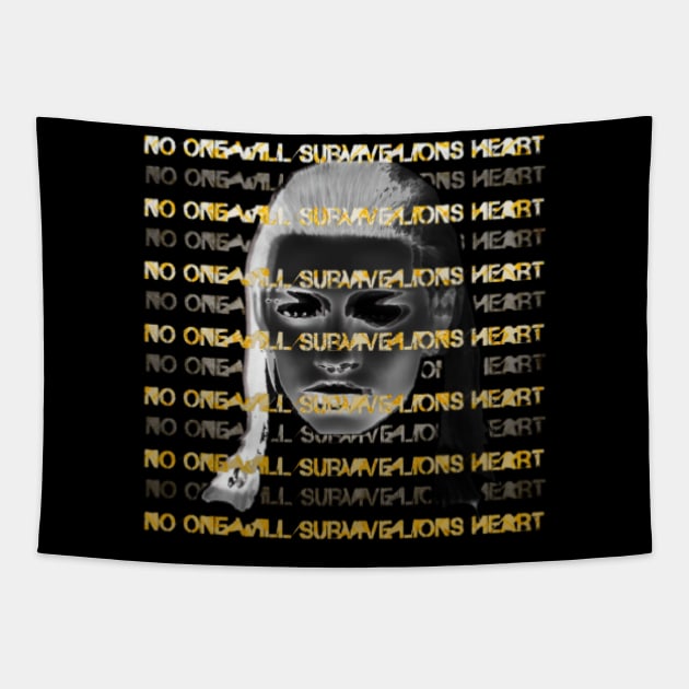 WHITNEY QUNN ''NO ONE WILL SURVIVE LIONS HEART'' Tapestry by KVLI3N