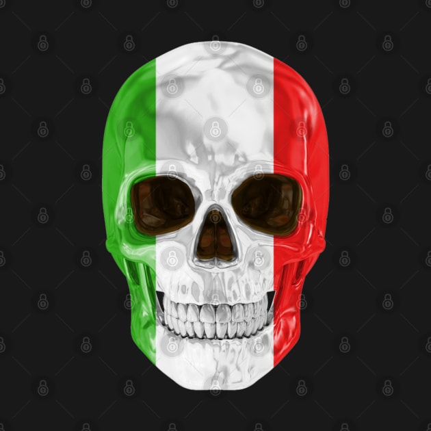 Italy Flag Skull - Gift for Italian With Roots From Italy by Country Flags