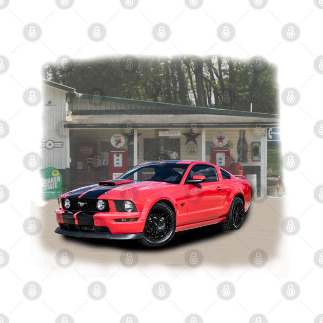 2008 Mustang GT in our covered bridge series on front and back by Permages LLC