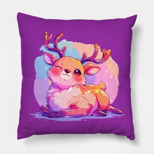 Happy young deer with vivid colors Pillow