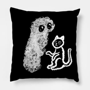 Ghost treats cat Pillow