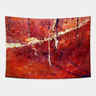 Landscape Painting Red Tapestry