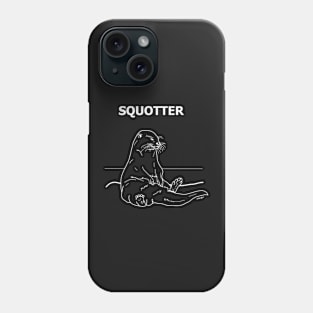 Squotter, White on Black Phone Case