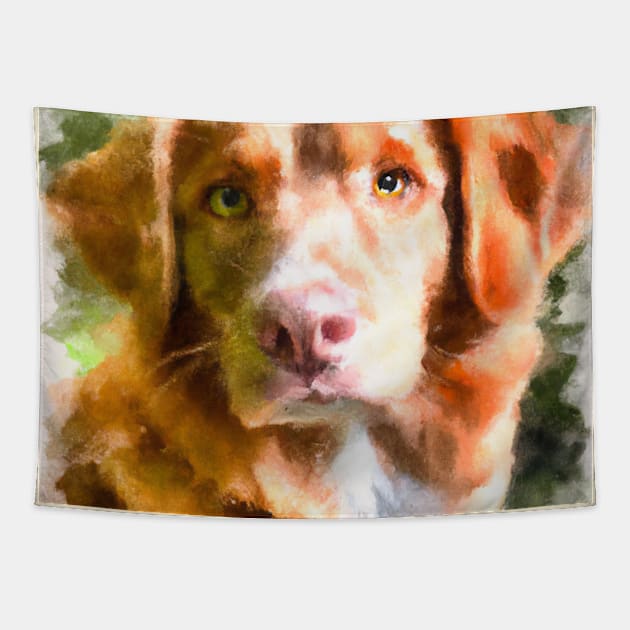 Nova Scotia Duck Tolling Retriever Watercolor - Dog Lover Gifts Tapestry by Edd Paint Something