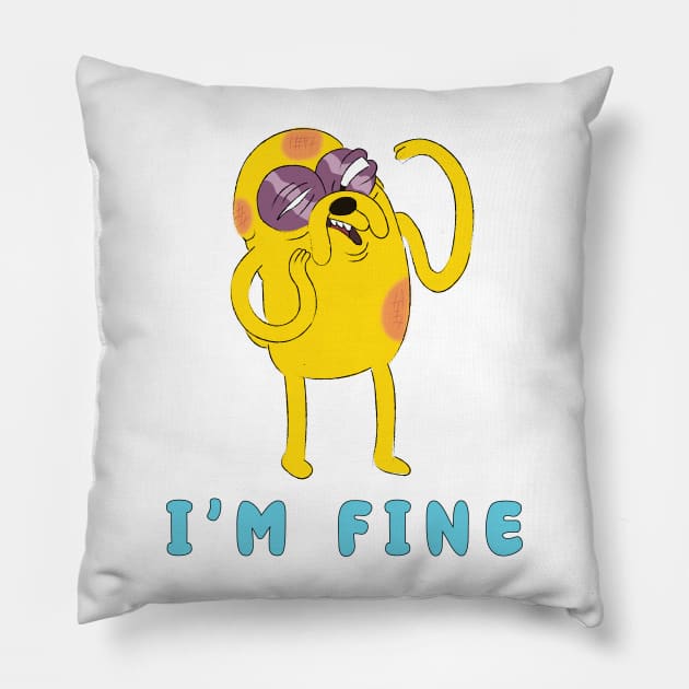 Adventure time I'm fine Pillow by ahstud 