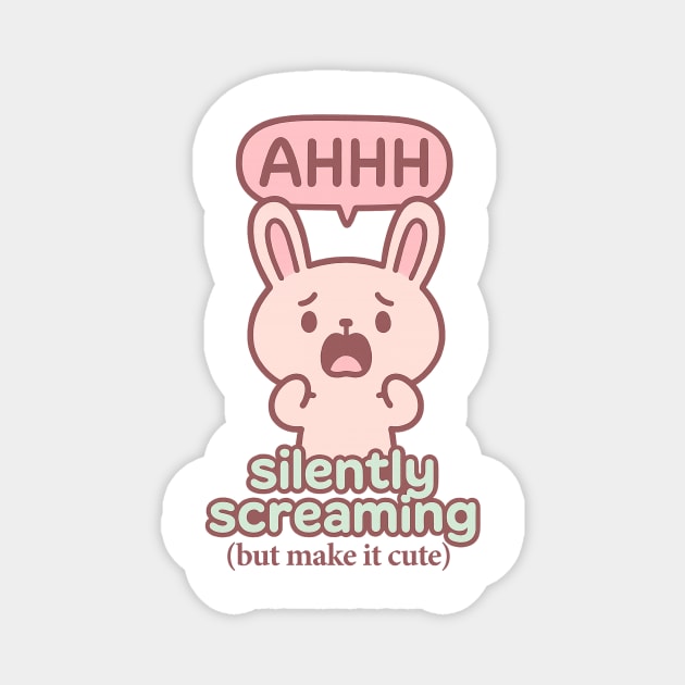 Silently Screaming (But Make It Cute) Magnet by Fauzi's Store