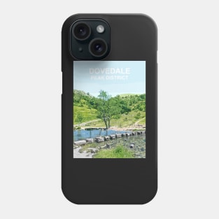 Dovedale Stepping Stones Derbyshire Peak District travel poster Phone Case