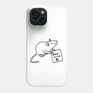 Purple Rat says Be Kind Line Drawing Phone Case