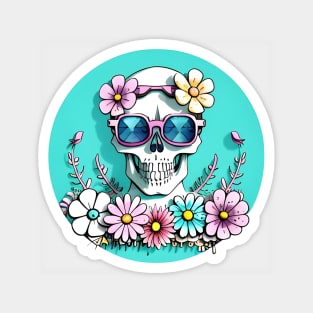 Skull and Flowers Magnet