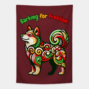 Juneteenth dog Tapestry